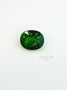 Loose Gemstone Green Tourmaline 1.15ct Oval Jewelry Making Supply Collector Gem